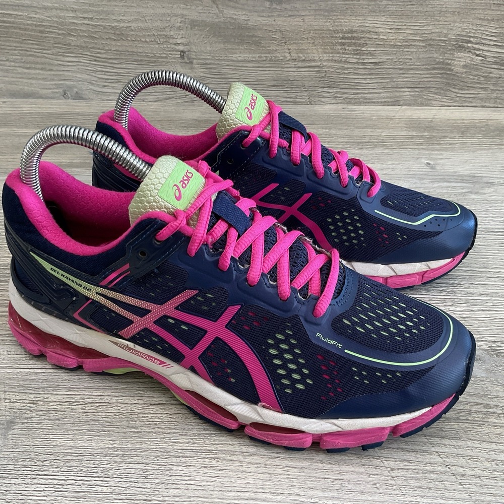 ASICS GEL-Kayano 25 Navy Pink Athletic Sneakers Shoes T598N Women's Size 8D Wide